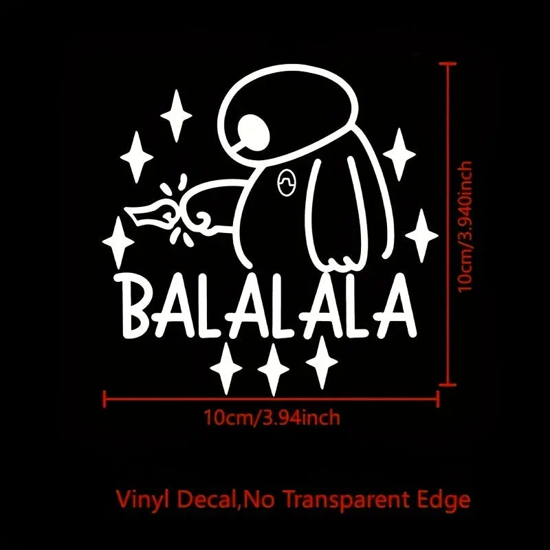 1pc Only Sticker Baymax Ba La La La Laptop Waterproof Removable Decals, Big Hero 6 Baymax Vinyl Sticker for Car Window Bumper Decor, Perfect for Decorating Your Vehicle! Good Vibrations Adult Super Store