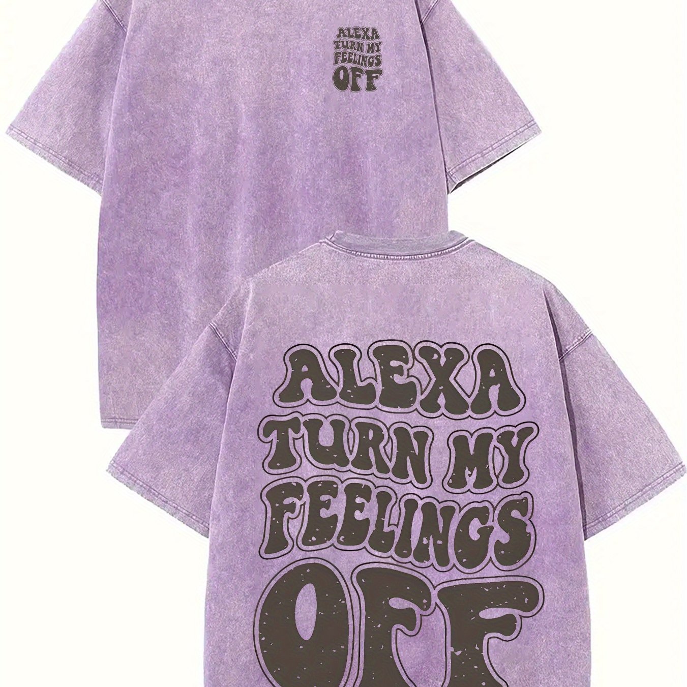 100% Cotton Alexa Turn My Feelings Off Prints, Comfortable Fit, Short-Sleeved Round Neck Casual Men's T-Shirts for Daily and Outdoor Good Vibrations