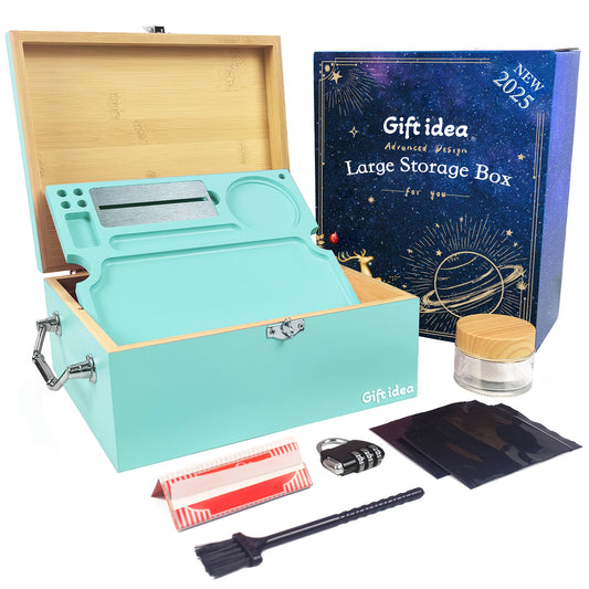 Decorative Stash Box Jewelry Chest - Combination Lock, Rolling Tray, Home Storage Organizer With Secure And Stylish Design For Valuables Halloween Christmas Gift Good Vibrations Adult Super Store