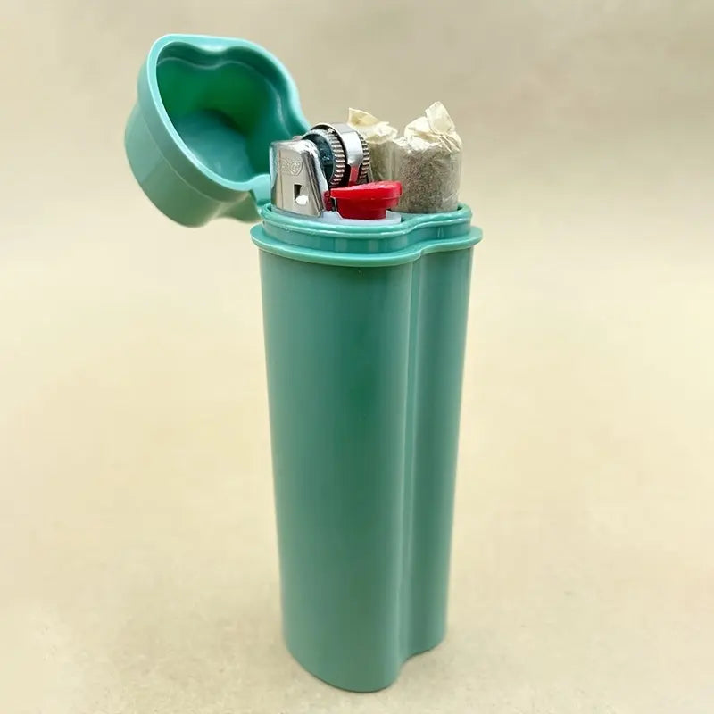 Portable 3-in-1 Cigarette Case with Lighter Holder - Compact Cigarette Storage Box Fits Two Cigarettes, Includes Mini Lighter Pocket, Plastic Smoking Accessory Kit for Convenient Carry, No Electricity Needed Good Vibrations Adult Super Store