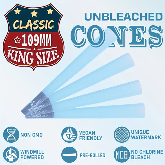 50Pack ZHENGHAI Pre-Rolled Tapered Paper Cones, Classic King Size (109mm) Pre Rolled Paper with Cone Loader & Tips & Packing Tubes Included, Perfect for Regular Herb Grinder, Household Gadgets, Holiday Gift, Birthday Gift, Gi Good Vibrations