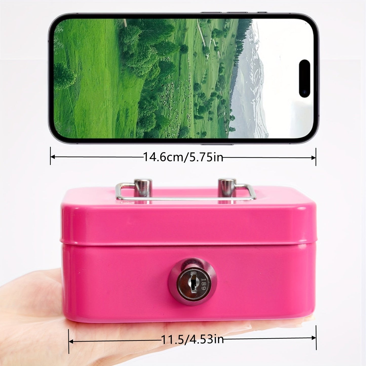 1pc Metal Keylock Storage Box, Money Box, Adult Deposit Box, Coin Deposit Box, Adult Deposit Box, Deposit Box, Cash Register 4.5 * 3.8* 2.3"/11.5 * 9.9 * 5.8cm Good Vibrations Adult Super Store