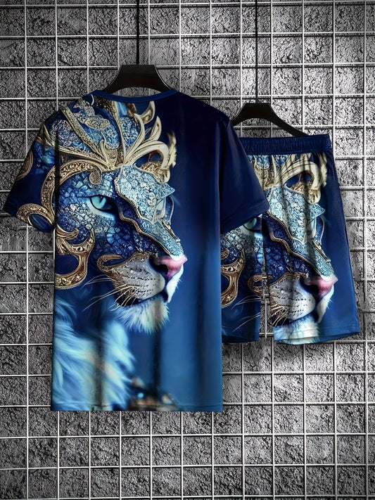 Mens outfit 100% Polyester Casual Sports Sweatshirt - Breathable, Slightly Stretchy, Crew Neck, Patterned with Animals, Perfect for Beach, Going Out, Weekend Casual - Comfortable, Relaxed Fit for Spring and Good Vibrations