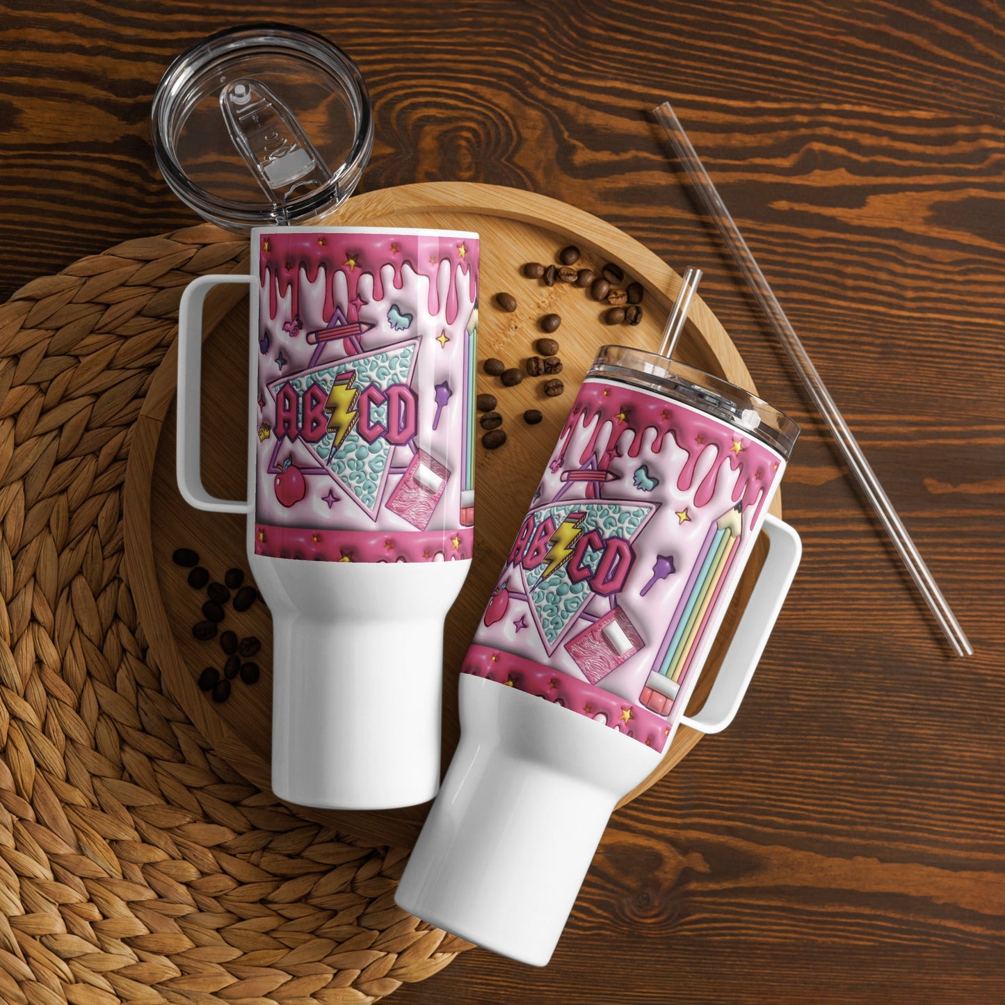 Travel mug with a handle Good Vibrations