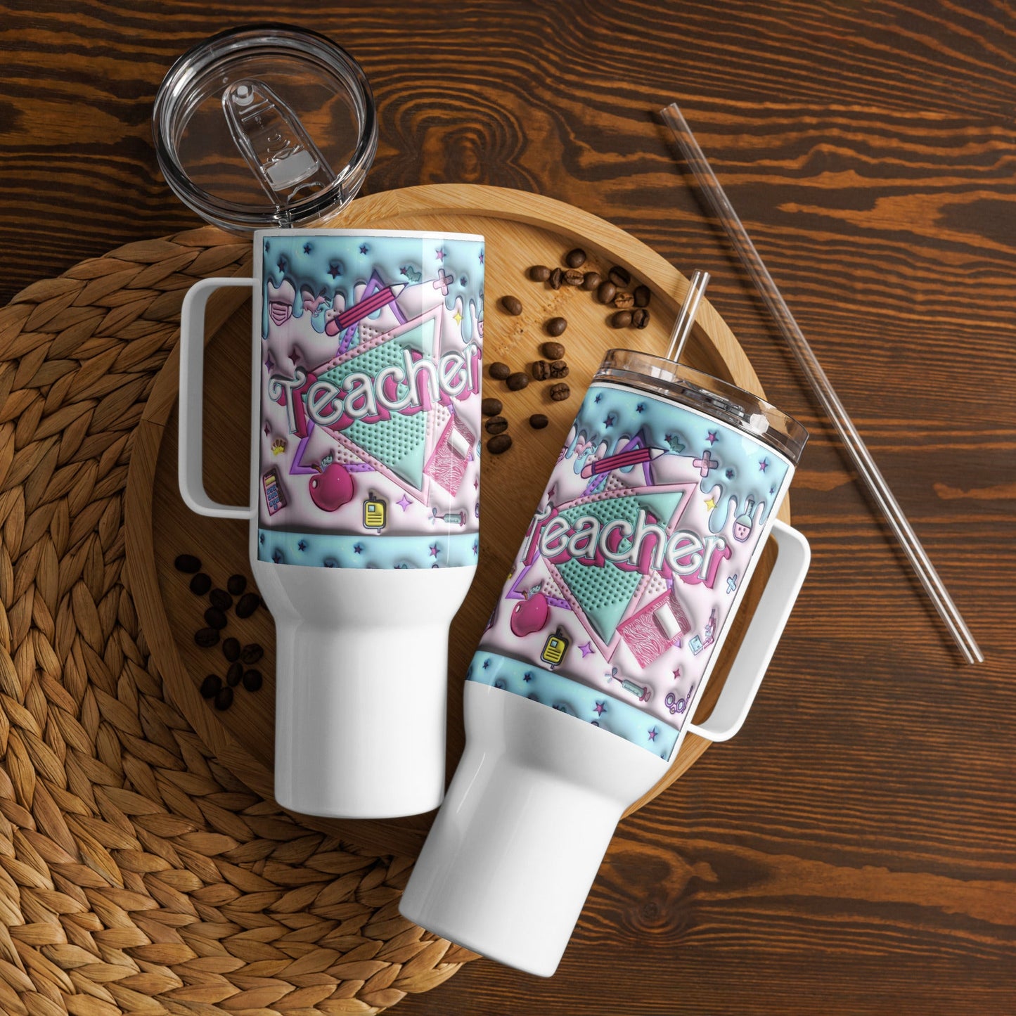 Travel mug with a handle Good Vibrations