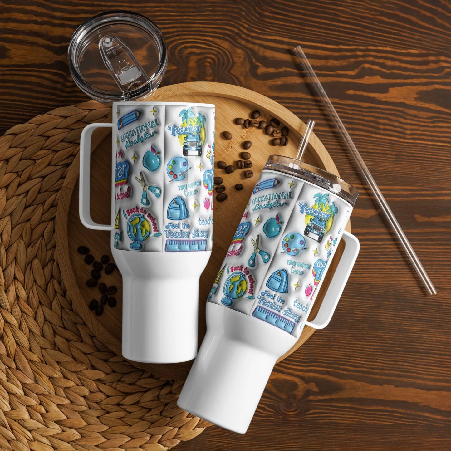 Travel mug with a handle Good Vibrations