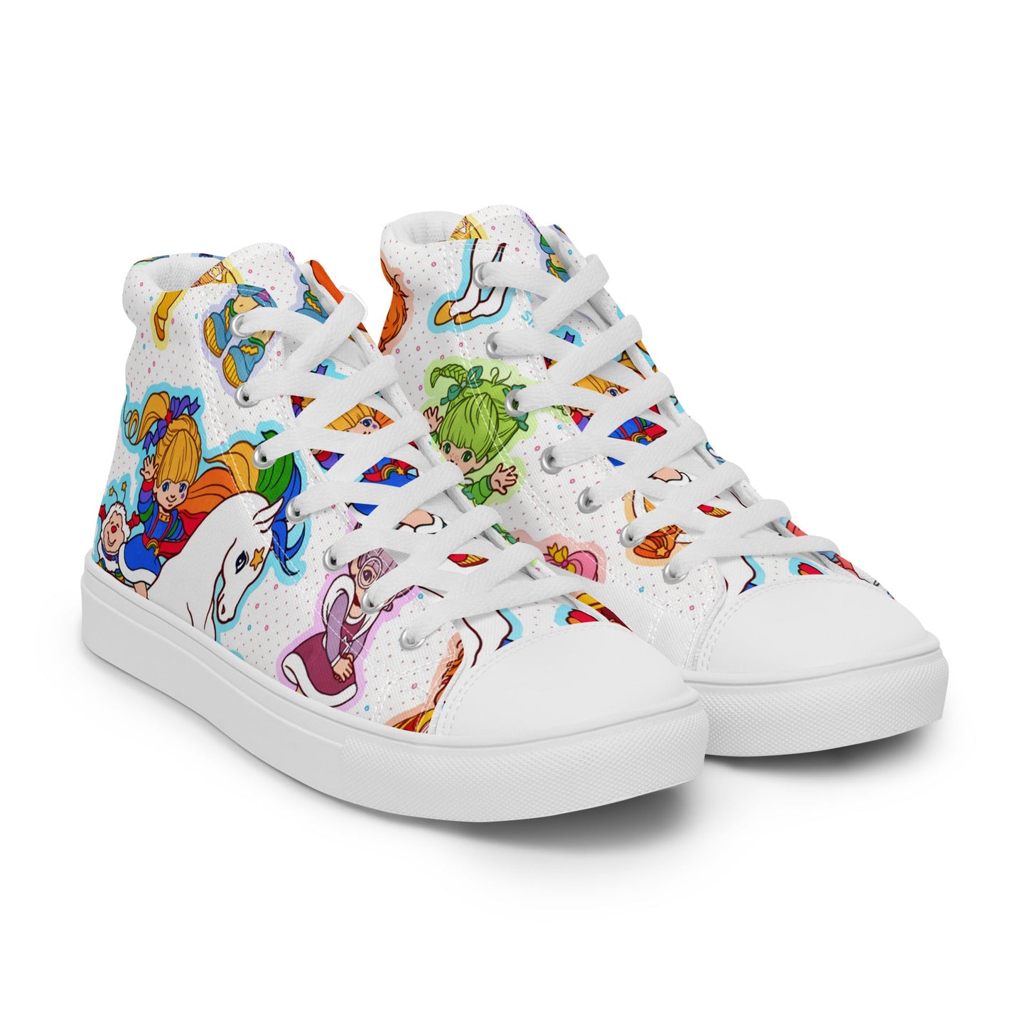 Rainbow Brite Pony Women’s high top canvas shoes Good Vibrations Adult Super Store