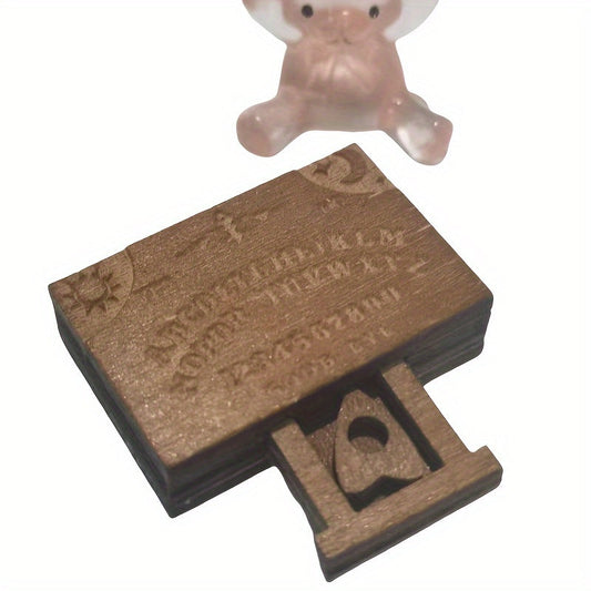 Miniature Spirit Drawer with Divination Alphabet, Wooden Craft Home Decor, Novel Paperweight Gift for Family, Stress-Relief Ornament, Applicable Age 14+ - Mixed Color Wood Good Vibrations