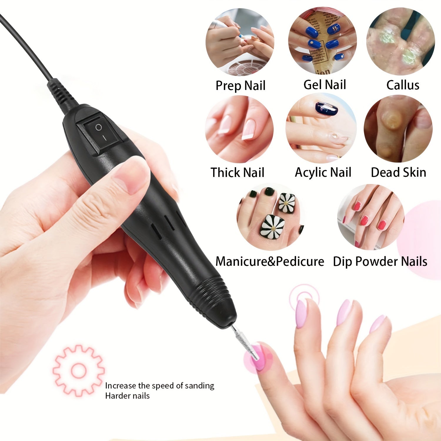 [Fast Arrival] Electric Nail Drill Kit - Professional Manicure Tool for Gel Polish Removal, Low Noise, with Milling Cutters and Drill Bits Set for Home Salon Use - Easy to Use, Portable, and Space-Saving Design Good Vibrations