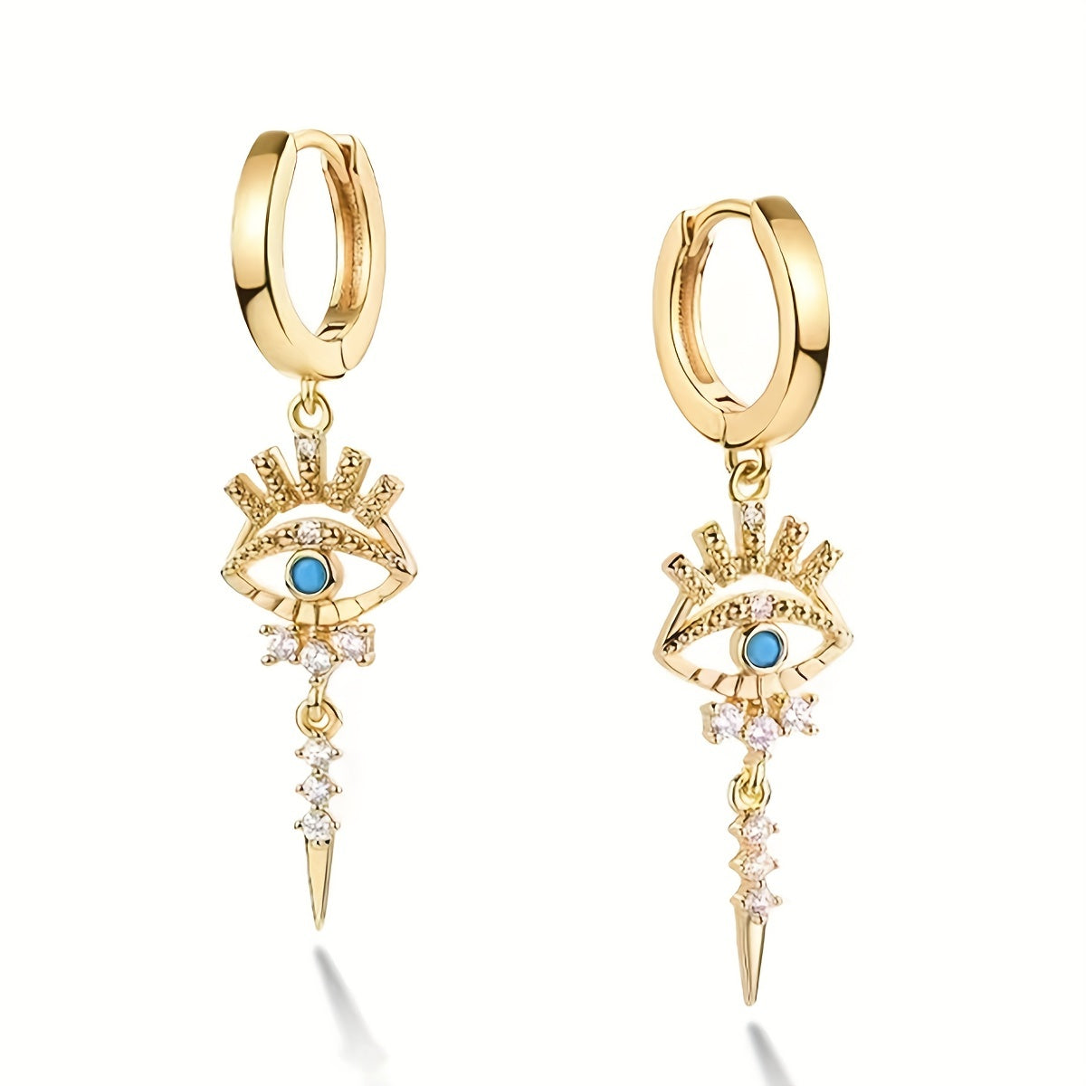 One Pair of Luxury Copper-Inlaid Synthetic Evil Eye Pendant Earrings Dating Gift Good Vibrations