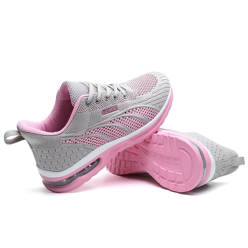 Lightweight Breathable Air Cushion knitted Running Shoes, Women's Footwear Good Vibrations