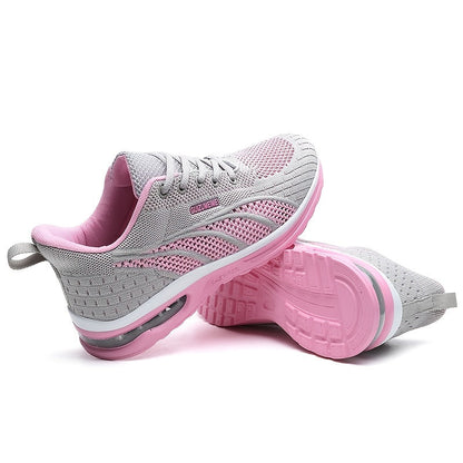 Lightweight Breathable Air Cushion knitted Running Shoes, Women's Footwear Good Vibrations