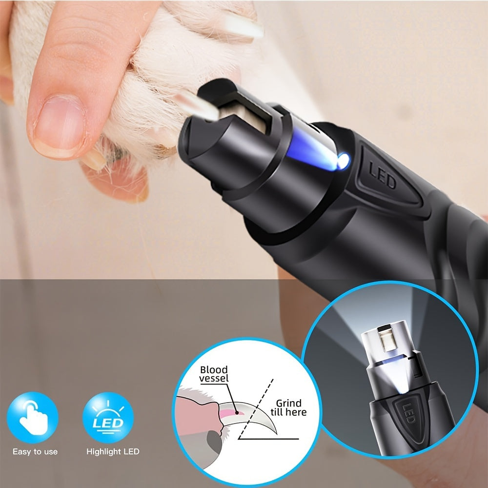1 Powerful Pet Nail Trimmer - Ultra-Effective Trimming with Advanced Electric Claw Grinder Technology and Safe Nail Clipping - Perfect for Small to Medium-Sized Furry Friends, Long-Lasting Built-in Lithium-Ion Battery, Conven Good Vibrations