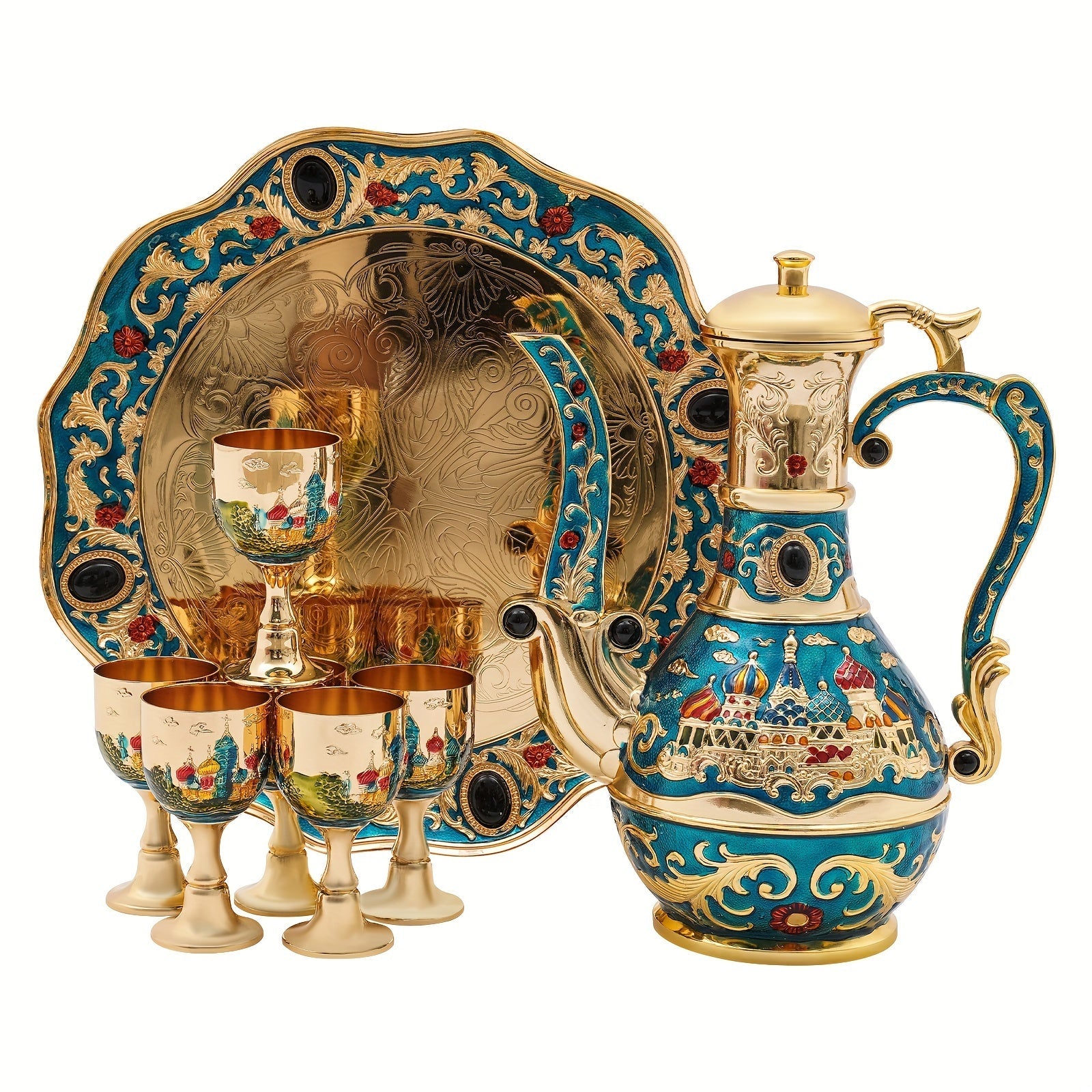 Vintage Turkish Tea Set Coffee Pot Tea Crafts Teapot Cup Set Tea Service Set Good Vibrations