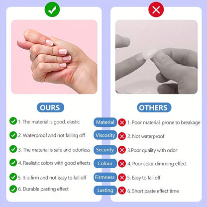 24-Piece Blue Ocean Wave Colorblock Aura Short Square Press-On Nails, Removable Glossy Nail Set for Women and Girls, Fashion Wearable Nail Tips for Fingers and Toes Good Vibrations