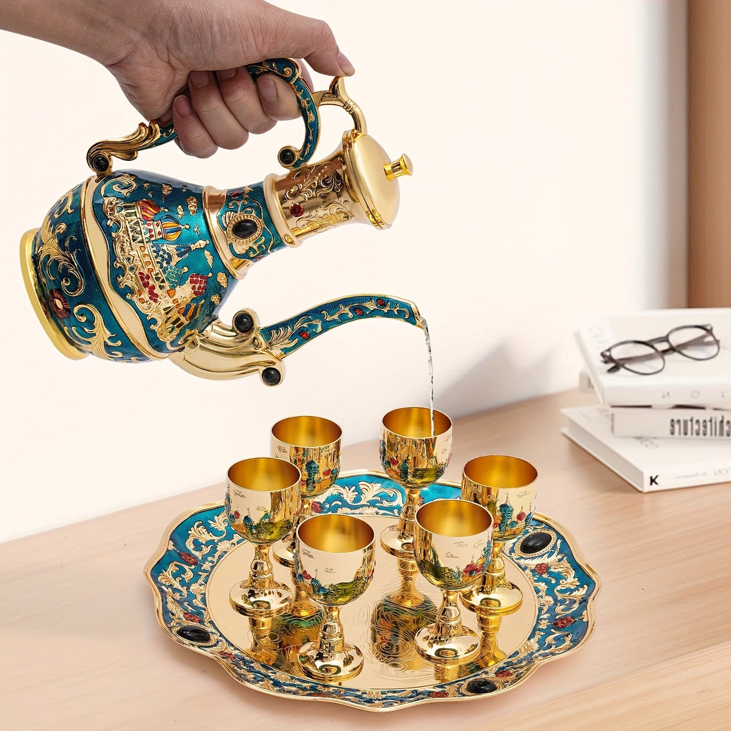 Vintage Turkish Tea Set Coffee Pot Tea Crafts Teapot Cup Set Tea Service Set Good Vibrations