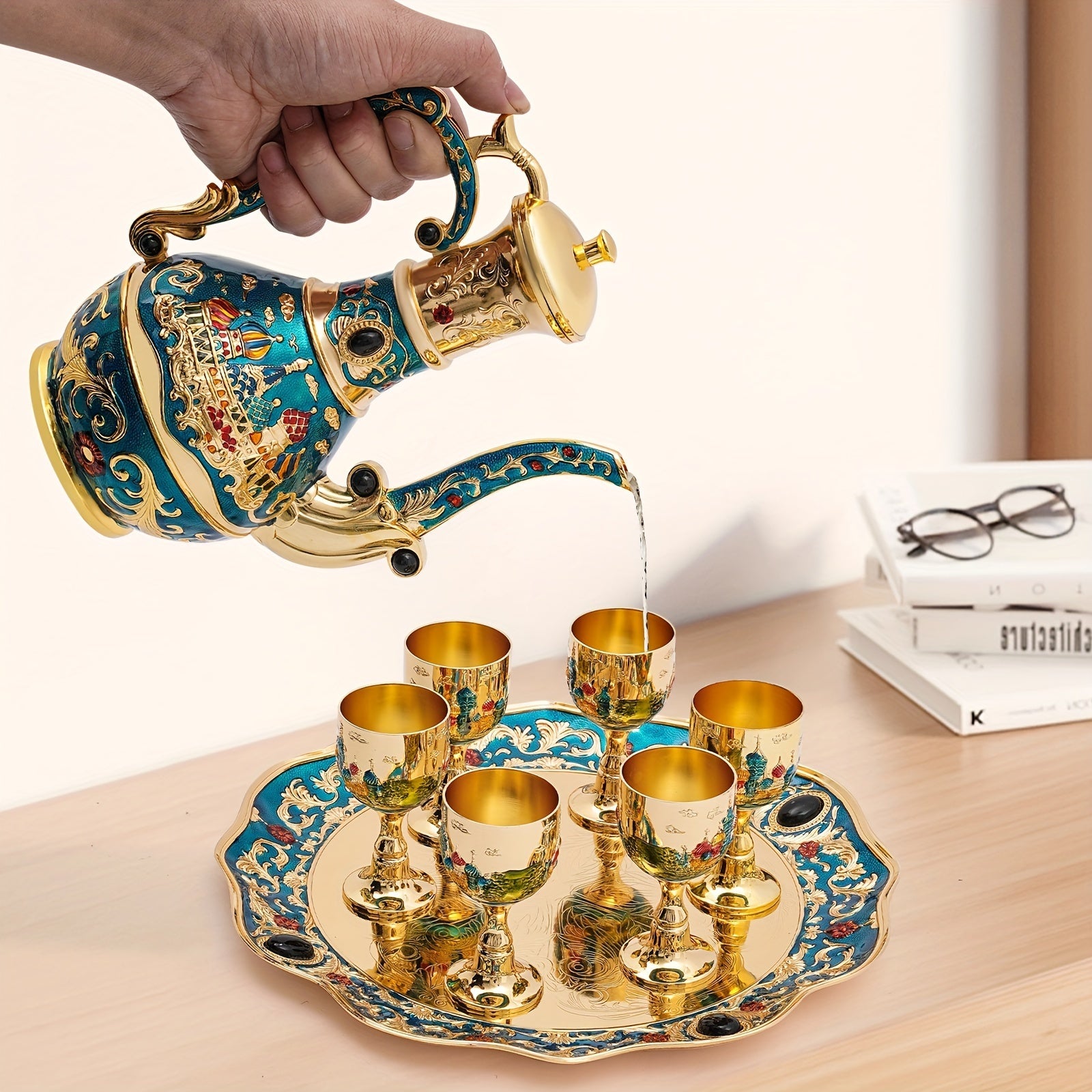 Vintage Turkish Tea Set Coffee Pot Tea Crafts Teapot Cup Set Tea Service Set Good Vibrations