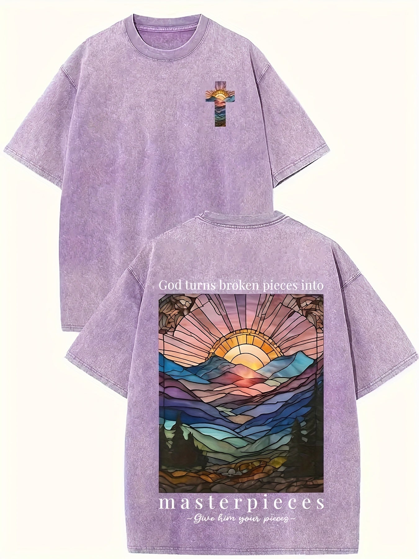 God Turned Shattered Fragments Into Masterpieces, Printed, Washed, And Made Old T-shirts, 100% Cotton Faith Collection Good Vibrations