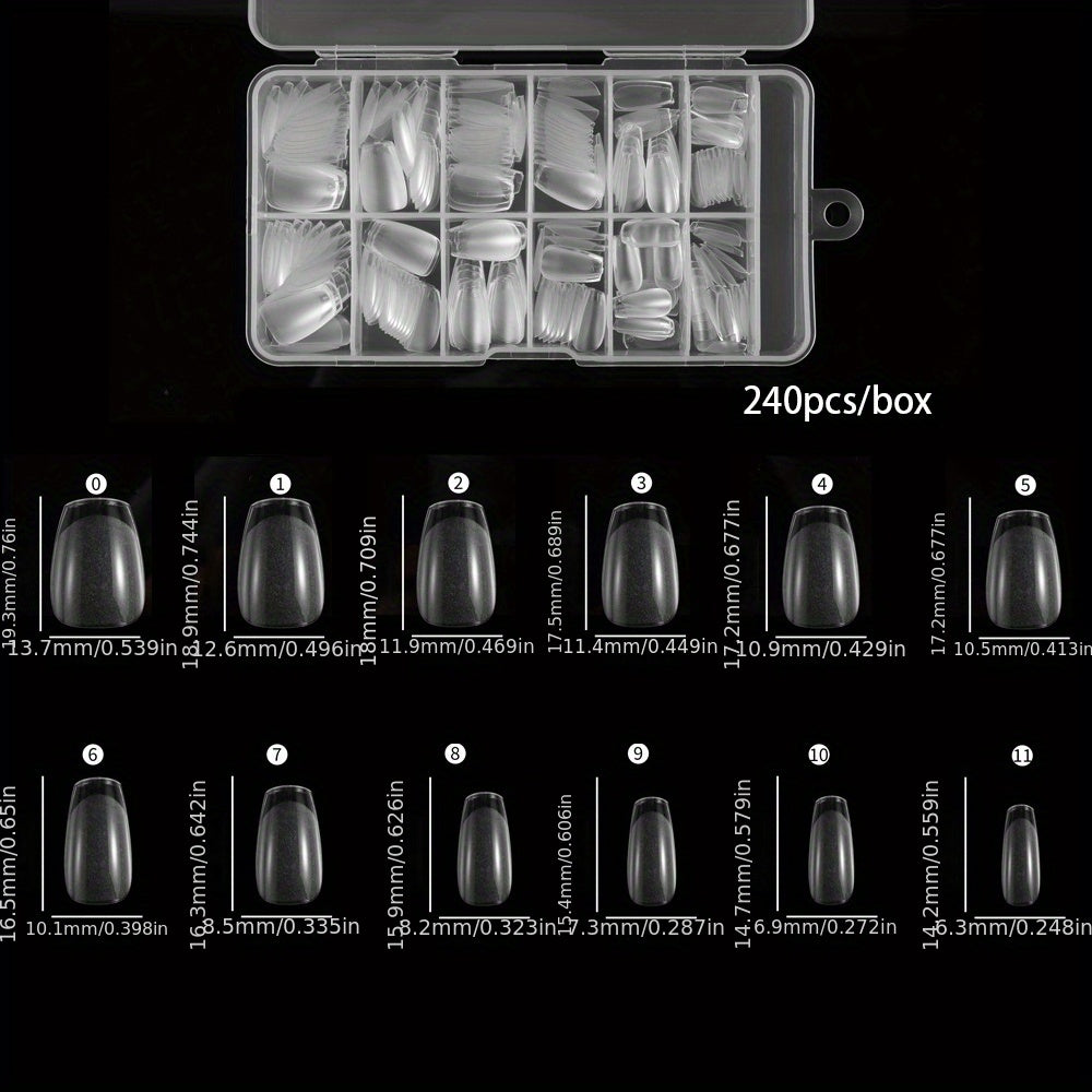 240pcs XXS Short Matte Clear Soft Gel Nail Tips - Easy-to-Apply False Nails for Quick Nail Extensions - Ideal Manicure Tool for DIY Nail Art Enthusiasts Good Vibrations