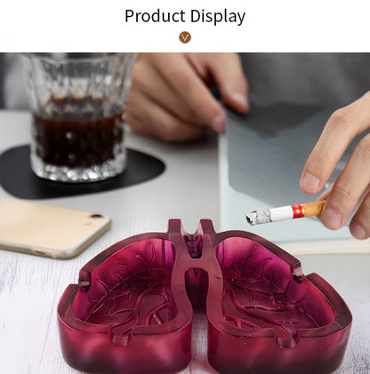 Room Decor 1pc Artistic Lung-Shaped Resin Ashtray, Creative Home Office Decorative Gift, Smoking Room Accessory Good Vibrations Adult Super Store