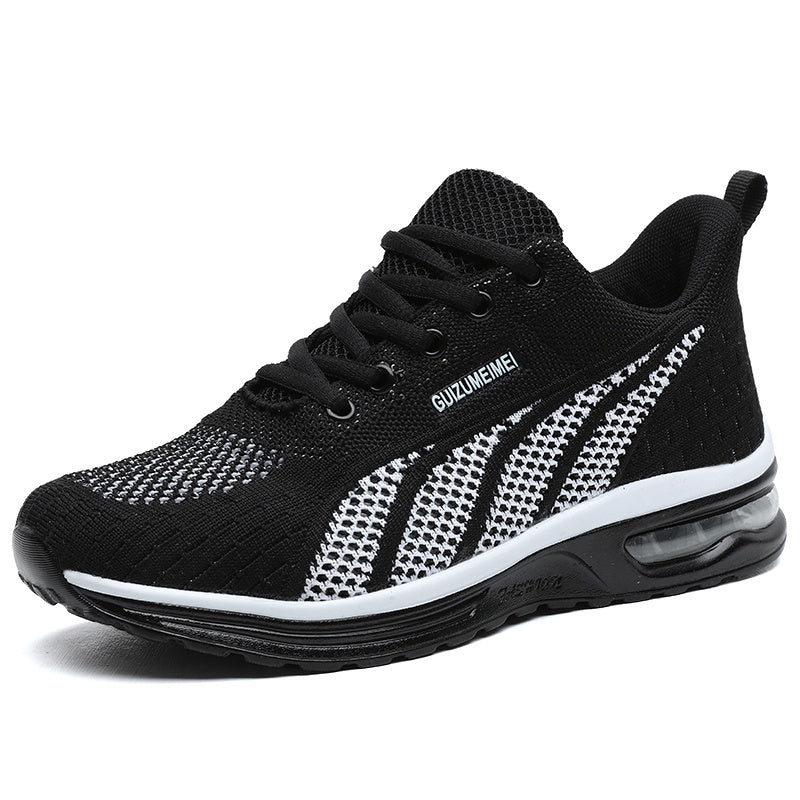 Lightweight Breathable Air Cushion knitted Running Shoes, Women's Footwear Good Vibrations