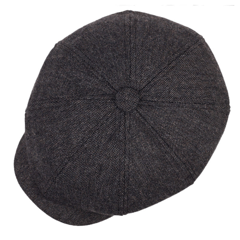 Men&Apos;S Retro Herringbone Flat Cap - Black Casual Beret with Vintage Style, Knitted Polyester, Perfect for Valentine&Apos;S Day, Everyday Headwear | Vintage Flat Cap | Knitted Texture Good Vibrations