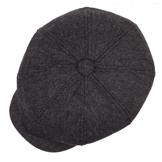 Men&Apos;S Retro Herringbone Flat Cap - Black Casual Beret with Vintage Style, Knitted Polyester, Perfect for Valentine&Apos;S Day, Everyday Headwear | Vintage Flat Cap | Knitted Texture Good Vibrations
