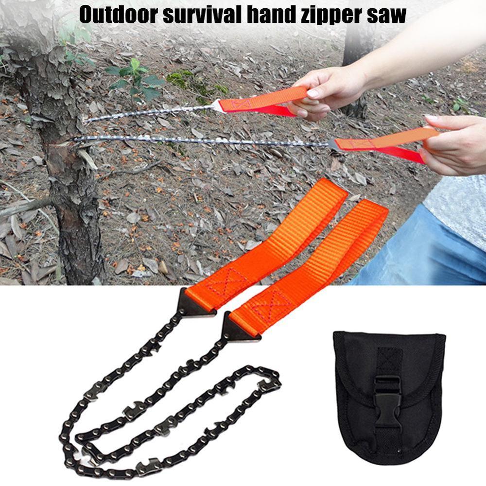 Manual Pocket Chainsaw - Heavy-Duty Chainsaw with Chains, Portable Survival saw for Camping, Hunting, Emergencies - Includes Carry Case - No Electricity Needed Outdoor Survival Gear Tool, Camping Essential, Compact Design, Re Good Vibrations