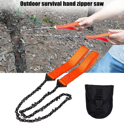Manual Pocket Chainsaw - Heavy-Duty Chainsaw with Chains, Portable Survival saw for Camping, Hunting, Emergencies - Includes Carry Case - No Electricity Needed Outdoor Survival Gear Tool, Camping Essential, Compact Design, Re Good Vibrations