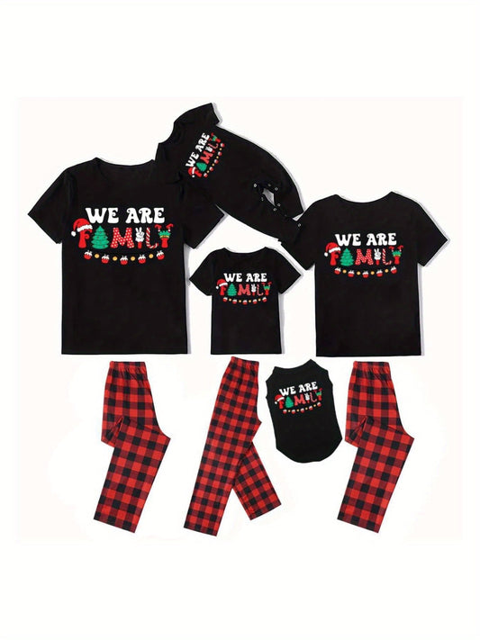 Family Matching Christmas Pajama Set - All-Over Print Holiday Sleepwear with "We Are Family" Design, Red & Black Checkered Pattern & Holiday Motifs - Cozy Round Neck Pajamas for Adults, Couples & s - All-Season Comfortable Lo Good Vibrations