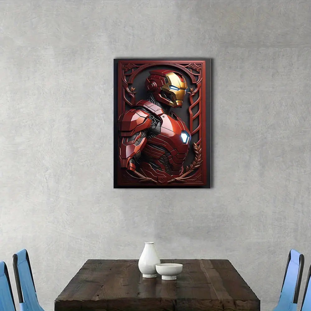 Marvels Iron Man Canvas Wall Art - Vibrant Comic Hero Print - Waterproof & Moisture-Resistant Decor for Bedroom, Living Room, Office, or Bathroom - Ideal Gift, Unframed Good Vibrations