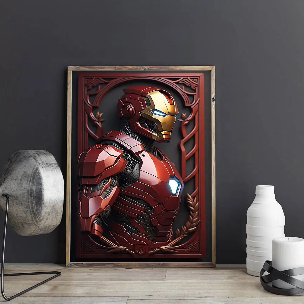 Marvels Iron Man Canvas Wall Art - Vibrant Comic Hero Print - Waterproof & Moisture-Resistant Decor for Bedroom, Living Room, Office, or Bathroom - Ideal Gift, Unframed Good Vibrations
