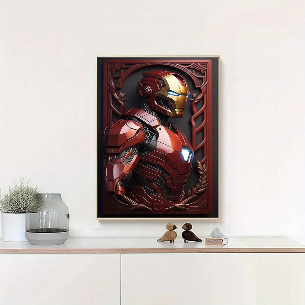 Marvels Iron Man Canvas Wall Art - Vibrant Comic Hero Print - Waterproof & Moisture-Resistant Decor for Bedroom, Living Room, Office, or Bathroom - Ideal Gift, Unframed Good Vibrations