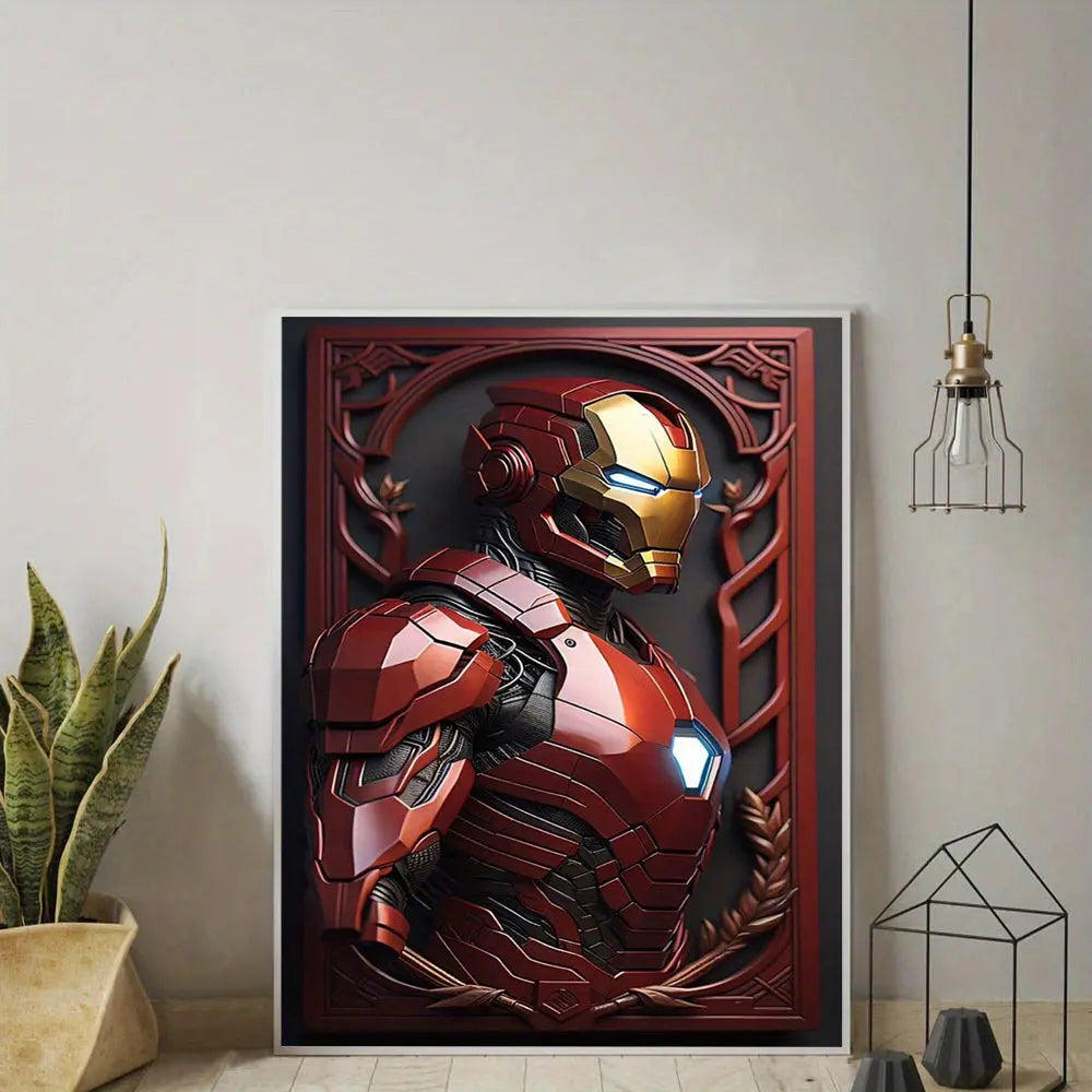 Marvels Iron Man Canvas Wall Art - Vibrant Comic Hero Print - Waterproof & Moisture-Resistant Decor for Bedroom, Living Room, Office, or Bathroom - Ideal Gift, Unframed Good Vibrations
