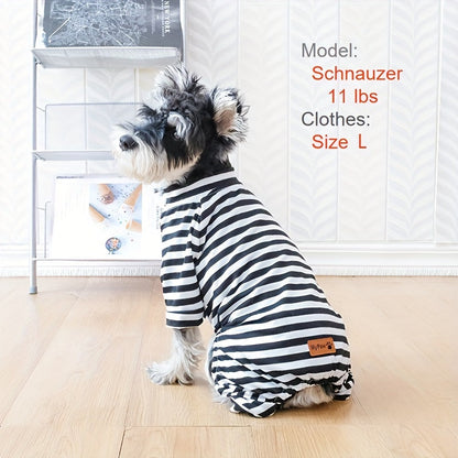 Year-Round Cozy Knit Pajamas for Small Dogs & Cats - Easy Pullover, Stretch Comfort, Stylish Stripes Good Vibrations