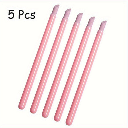 Quartz Nail File & Buffer Sticks – 1/5pcs Manicure Pen Tools for Cuticle & Dead Skin Removal, Unscented UV Gel Polish Nail Art Accessories Good Vibrations