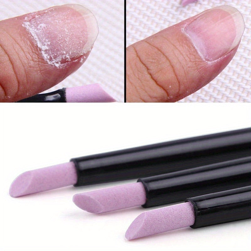 Quartz Nail File & Buffer Sticks – 1/5pcs Manicure Pen Tools for Cuticle & Dead Skin Removal, Unscented UV Gel Polish Nail Art Accessories Good Vibrations