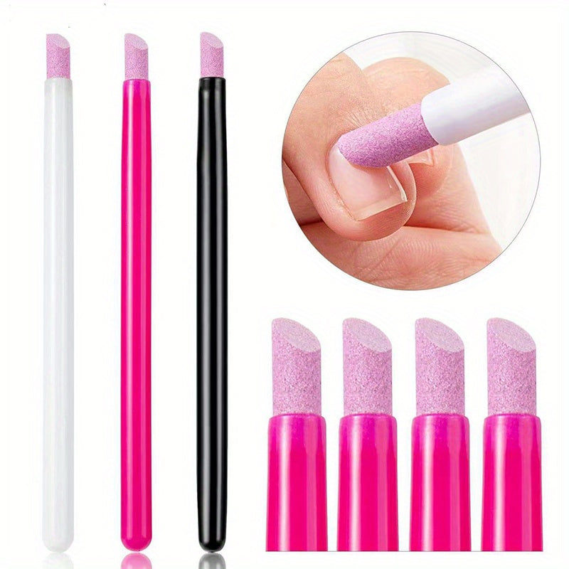 Quartz Nail File & Buffer Sticks – 1/5pcs Manicure Pen Tools for Cuticle & Dead Skin Removal, Unscented UV Gel Polish Nail Art Accessories Good Vibrations