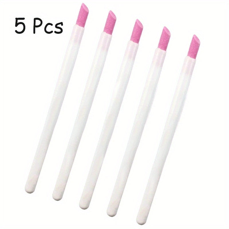 Quartz Nail File & Buffer Sticks – 1/5pcs Manicure Pen Tools for Cuticle & Dead Skin Removal, Unscented UV Gel Polish Nail Art Accessories Good Vibrations