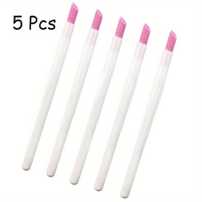 Quartz Nail File & Buffer Sticks – 1/5pcs Manicure Pen Tools for Cuticle & Dead Skin Removal, Unscented UV Gel Polish Nail Art Accessories Good Vibrations