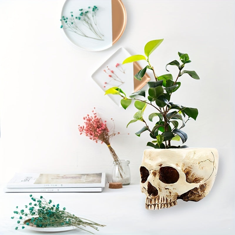 Halloween decoration retro human skull flower pot decoration ashtray Good Vibrations