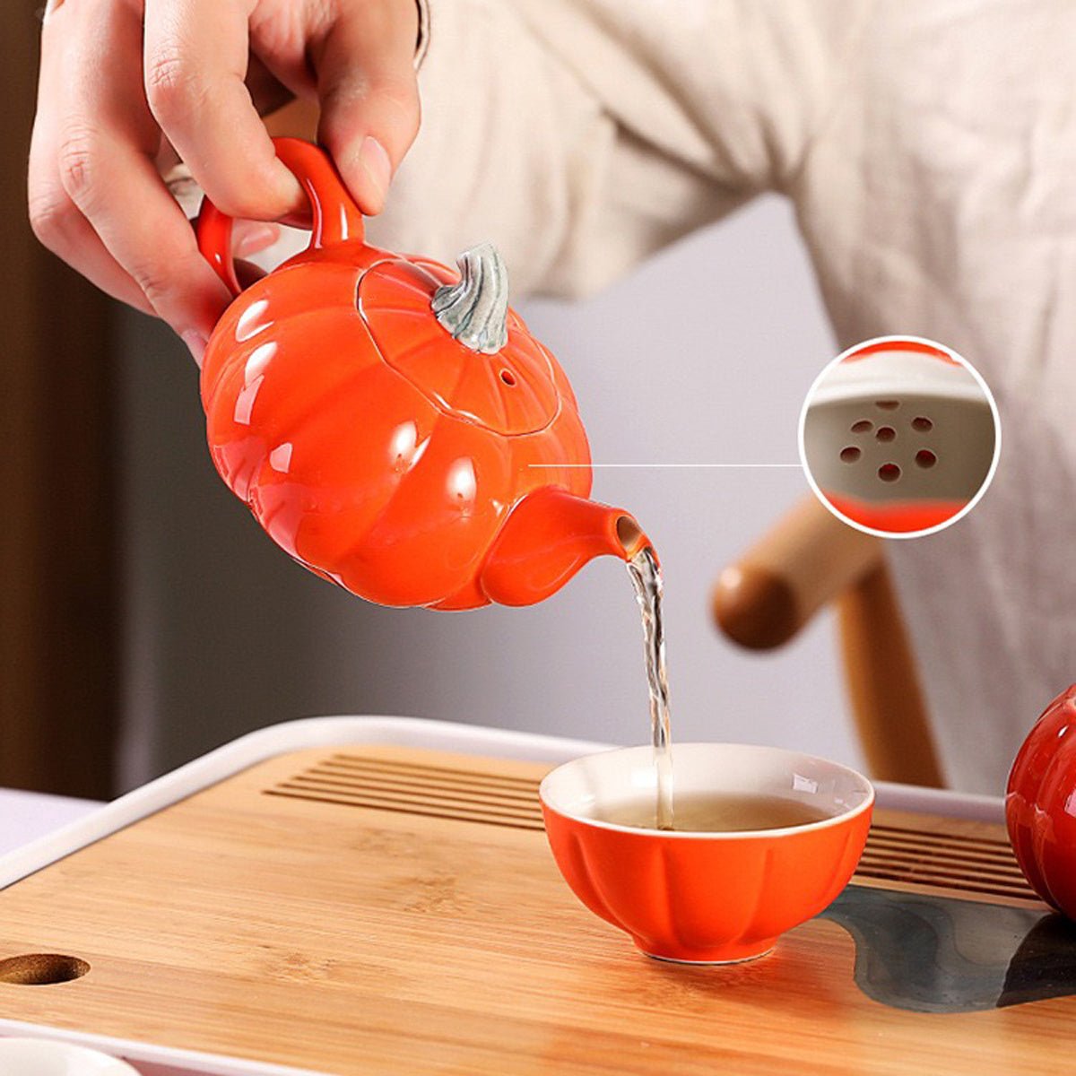 Unique Pumpkin Tea Set With Gift Box - Perfect For Thanksgiving, Mother'S Day & Father'S Day - Ideal For Parents, Teachers & Friends Good Vibrations