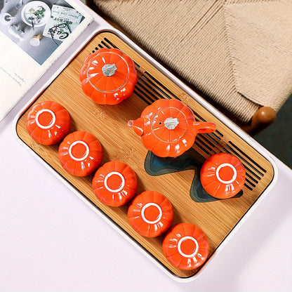 Unique Pumpkin Tea Set With Gift Box - Perfect For Thanksgiving, Mother'S Day & Father'S Day - Ideal For Parents, Teachers & Friends Good Vibrations