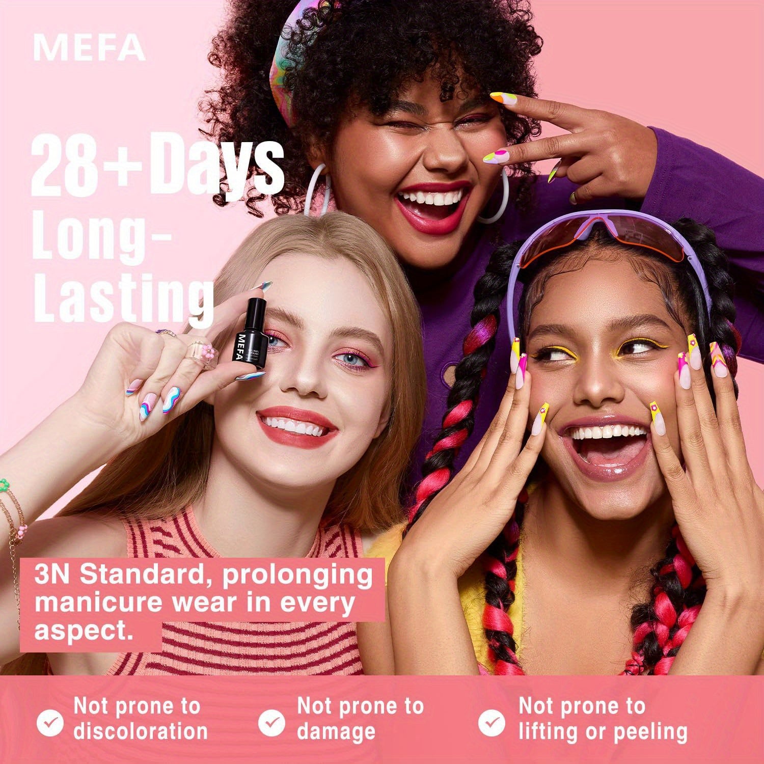 MEFA 60 Pcs Gel Nail Polish Kit with U V Light, 42 Colors All Seasons Collection Nude Colorful Gel Polish Essential Set with 5 Psc Matte/Glossy Base Top Coat, Cuticle Remover, DIY Salon for Women Good Vibrations