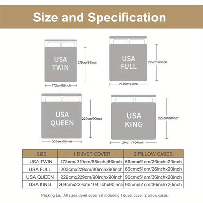 Navy Blue Duvet Cover Set Leaves Bedding Set with 2 Pillowcase 3 Piece Luxury Comforter Cover Good Vibrations