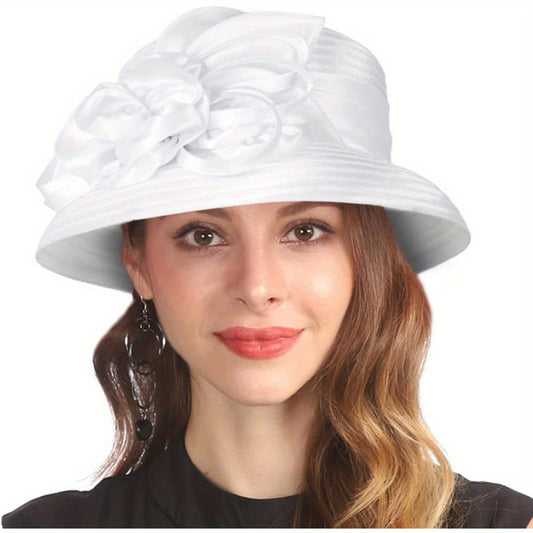 Vintage Solid Color Derby Hat - Elegant Church, Tea Party, Kentucky Wedding Cloche  Hat for Women with Classic Design, Perfect for Formal Occasions Good Vibrations