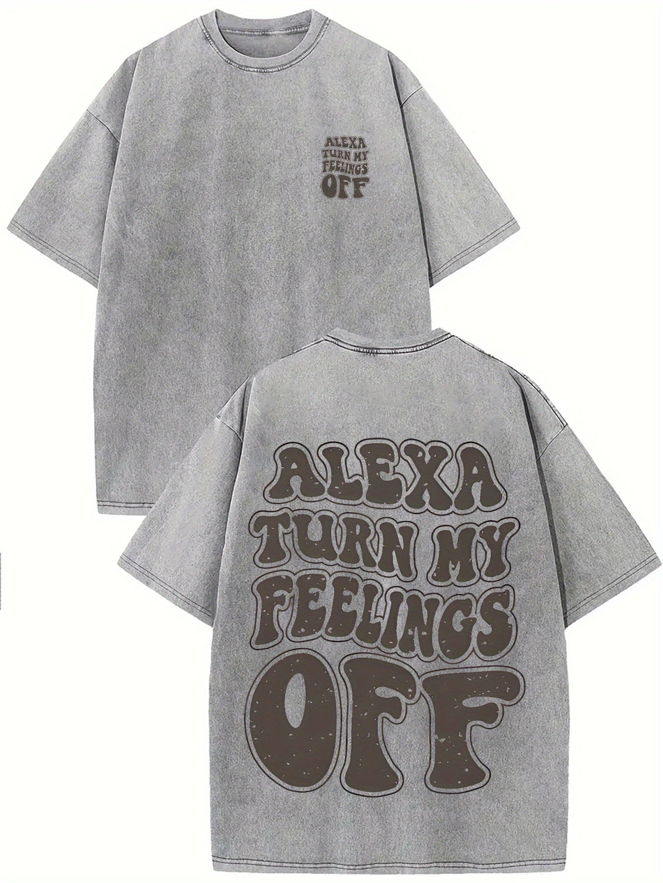 100% Cotton Alexa Turn My Feelings Off Prints, Comfortable Fit, Short-Sleeved Round Neck Casual Men's T-Shirts for Daily and Outdoor Good Vibrations
