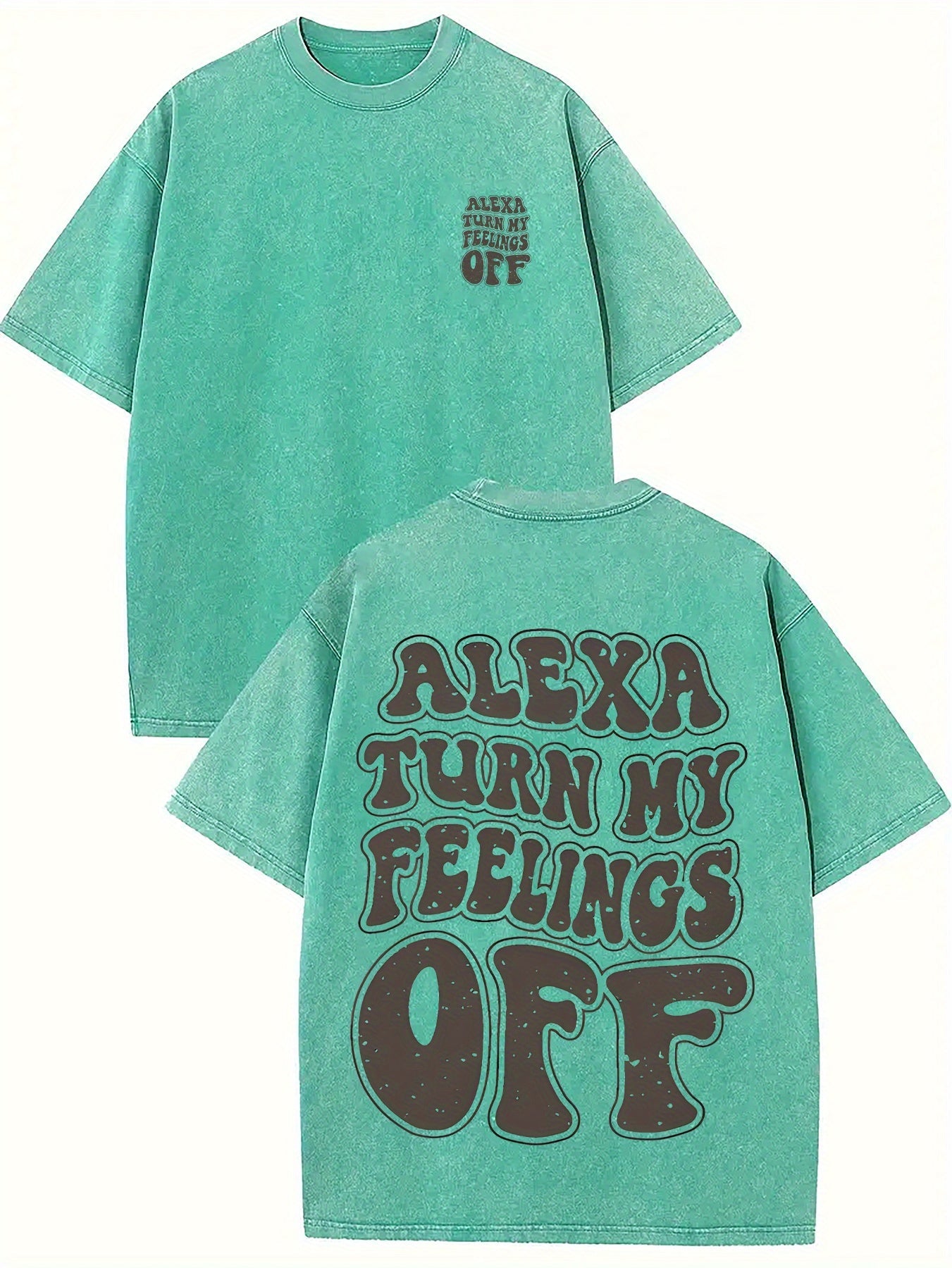 100% Cotton Alexa Turn My Feelings Off Prints, Comfortable Fit, Short-Sleeved Round Neck Casual Men's T-Shirts for Daily and Outdoor Good Vibrations