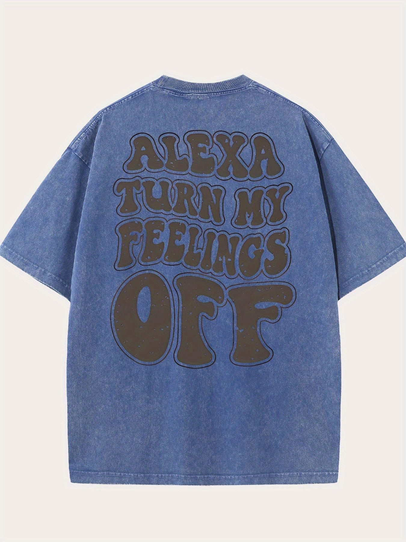 100% Cotton Alexa Turn My Feelings Off Prints, Comfortable Fit, Short-Sleeved Round Neck Casual Men's T-Shirts for Daily and Outdoor Good Vibrations