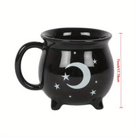 1set Witchy Ceramic Halloween Cauldron Tea Set -  Tea Pot with Cups, Occult Themed Teaware for Samhain Celebration Good Vibrations